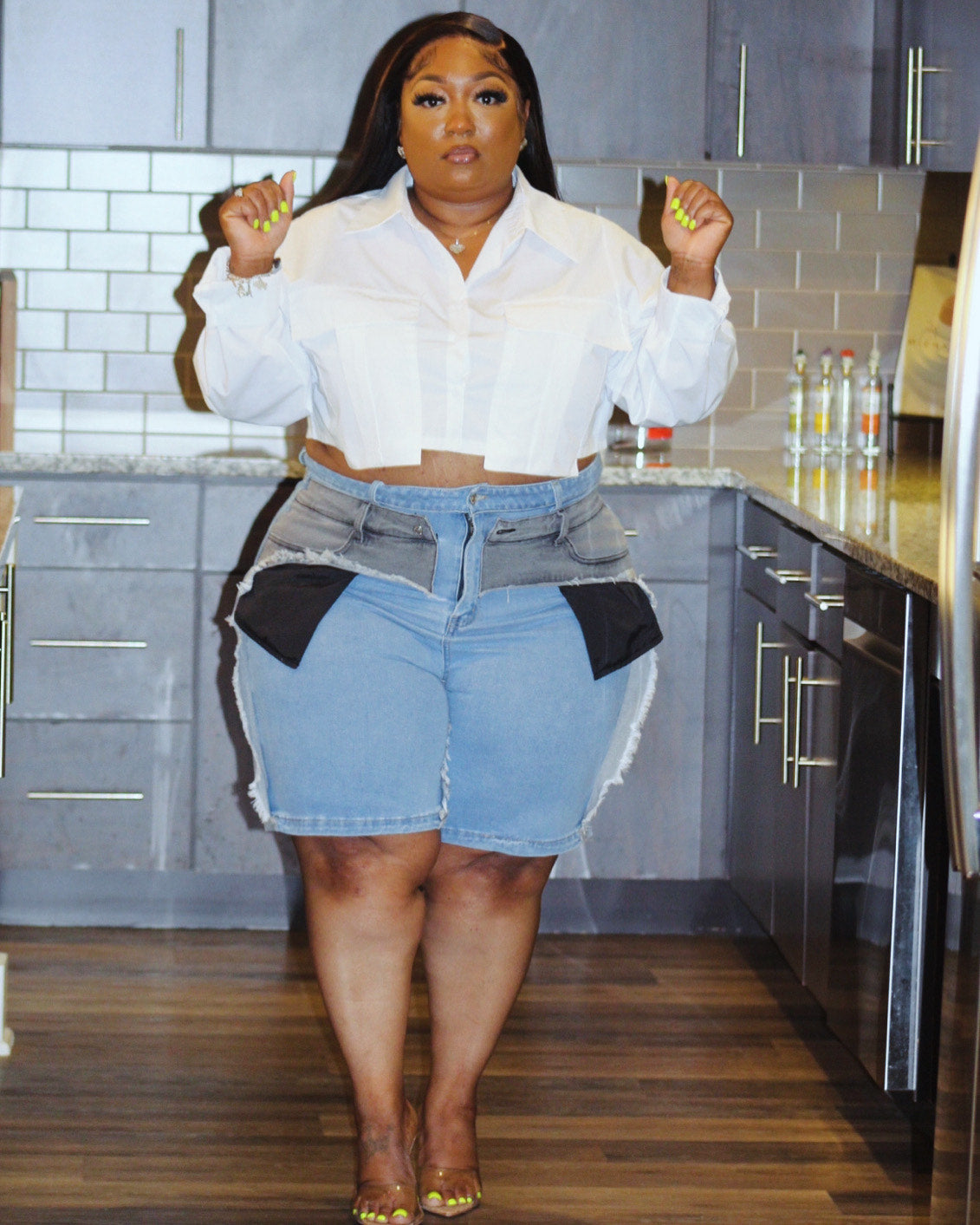 Color Me Curvy Denim Shorts